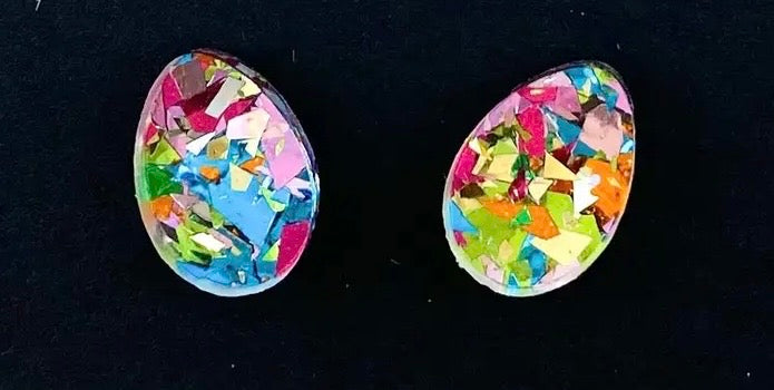 13mm Easter Egg Studs - Easter Earrings