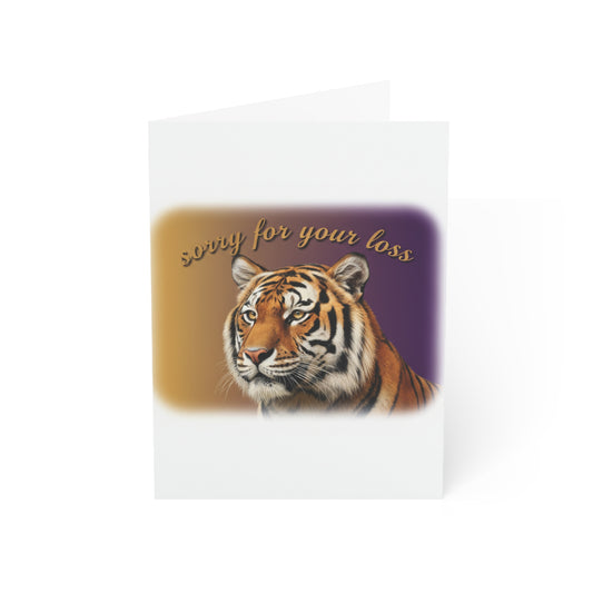 "Sorry for Your Loss" TIGER TEAM Condolence Card  (Pack of 10, 30, 50)