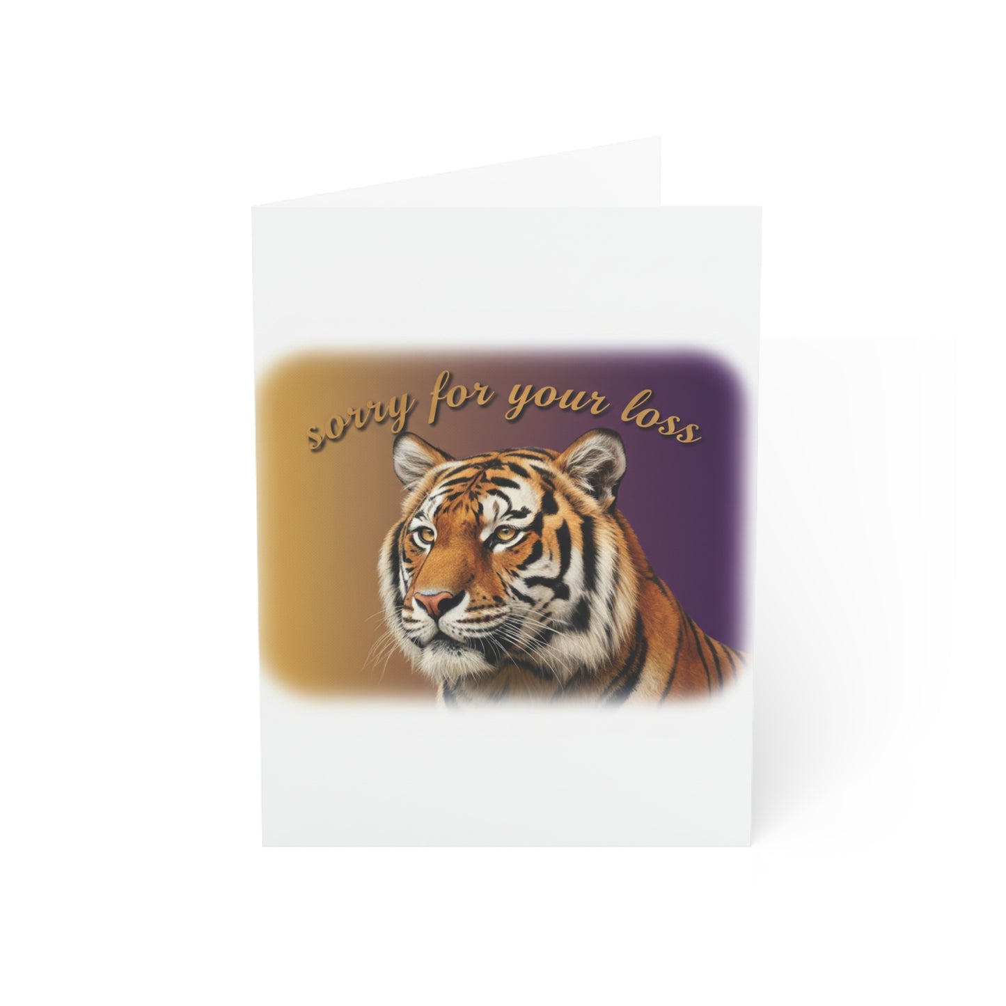 "Sorry for Your Loss" TIGER TEAM Condolence Card  (Pack of 10, 30, 50)