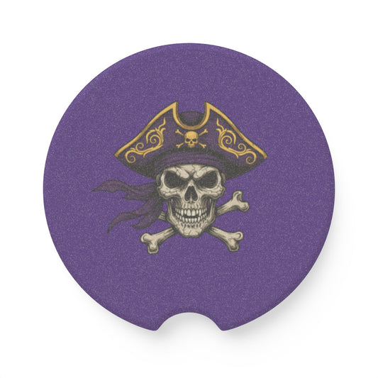 Pirate Skull Soapstone Car Coaster | Unique Drink Holder for Car Enthusiasts