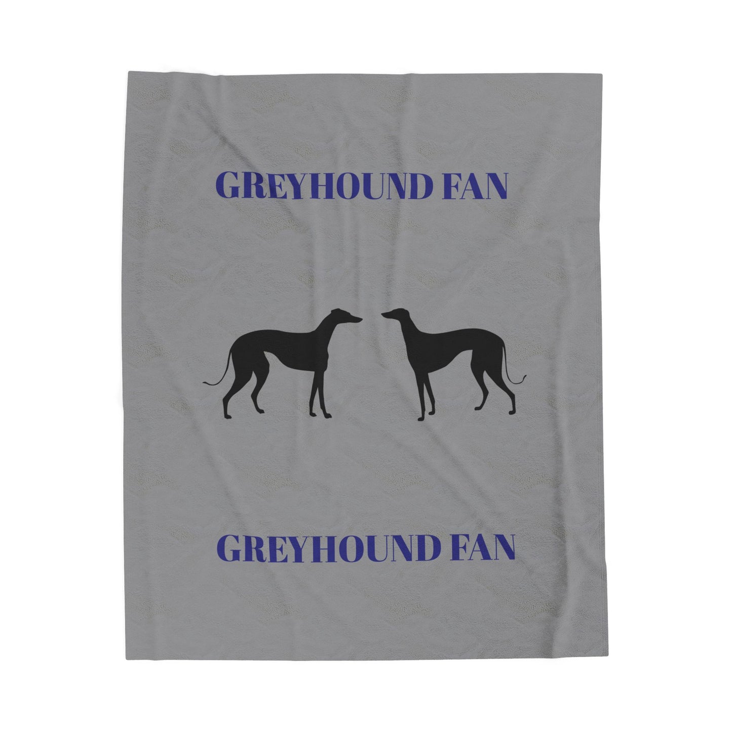 Greyhound Fan Velveteen Plush Blanket — Soft Greyhound Silhouette Throw
