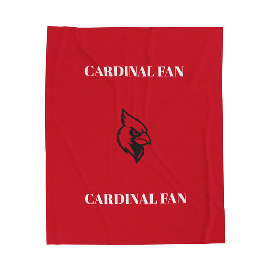 Cardinal Fan Velveteen Plush Blanket – Soft Red Team Fleece with Cardinal Logo