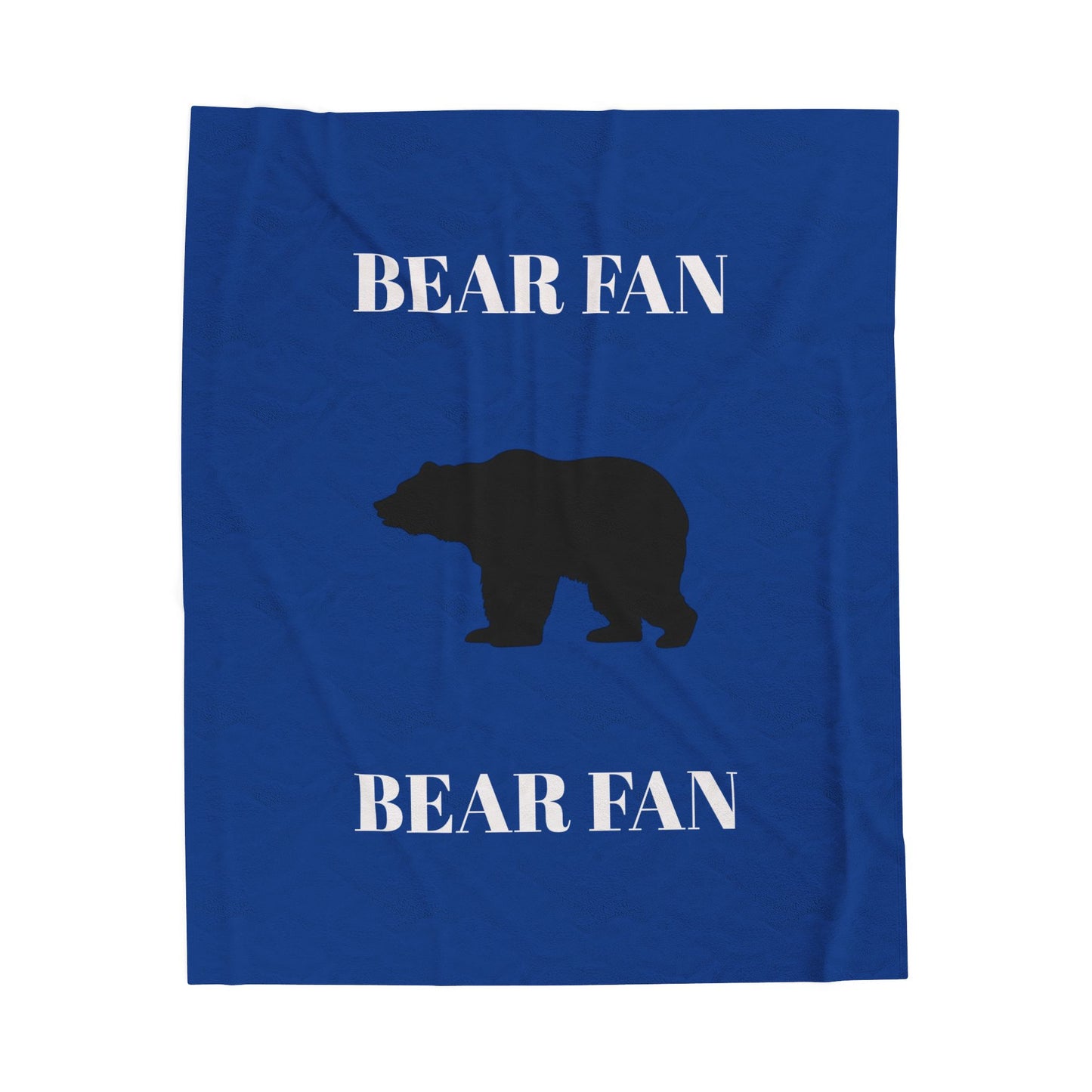 Bear Fan Velveteen Plush Blanket — Cozy Blue Bear Silhouette Throw