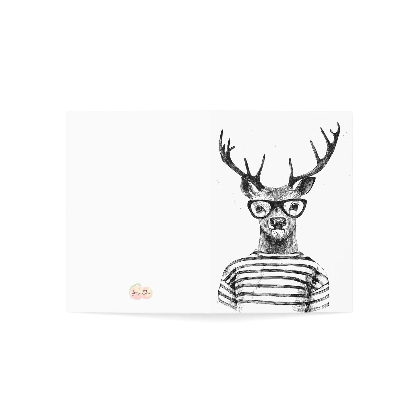 Greeting Card — Hipster Deer Illustration (Blank Inside)