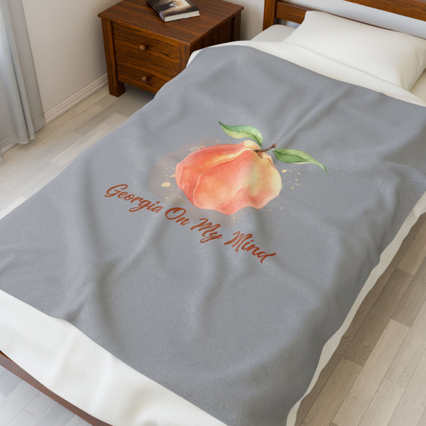 Velveteen Plush Blanket — Peach "Georgia On My Mind" Throw