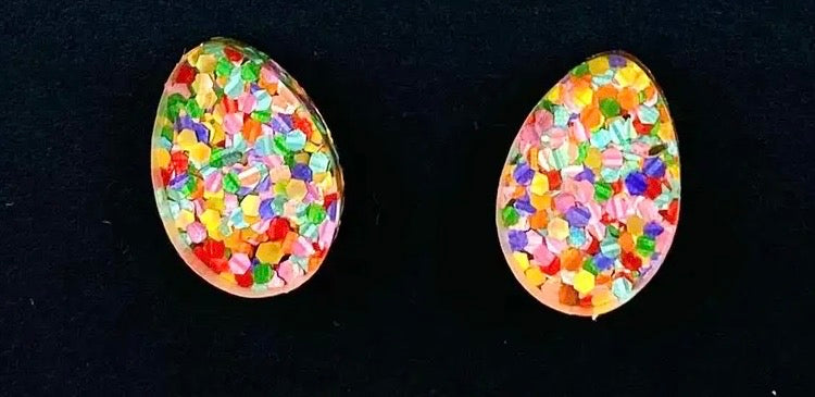 13mm Easter Egg Studs - Easter Earrings