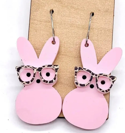 Dangle Nerdy Bunny Earrings