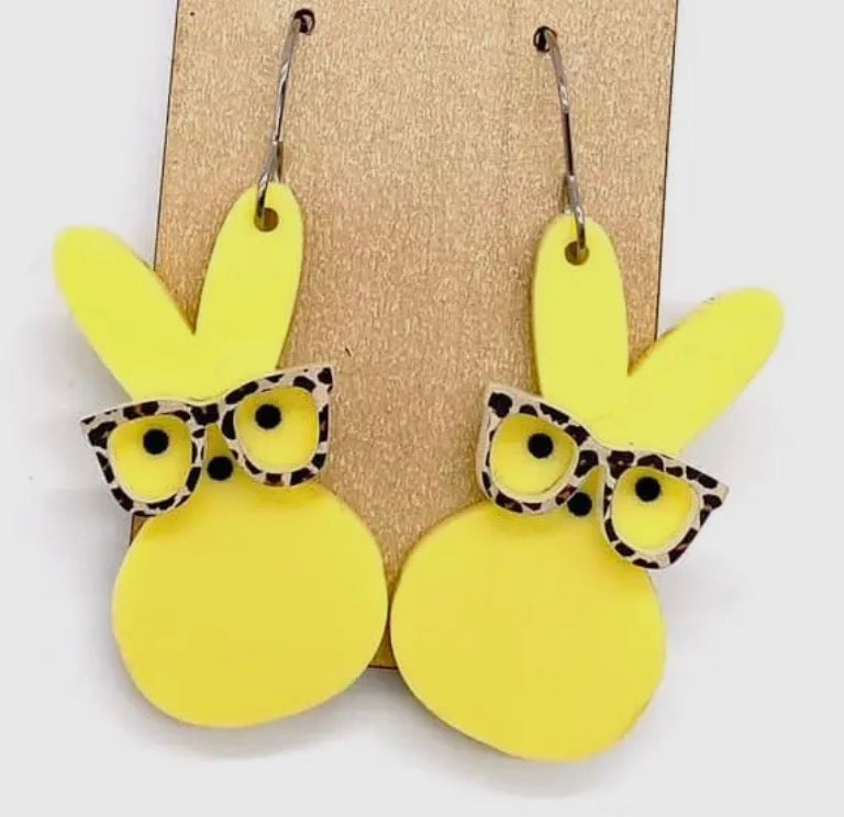 Dangle Nerdy Bunny Earrings